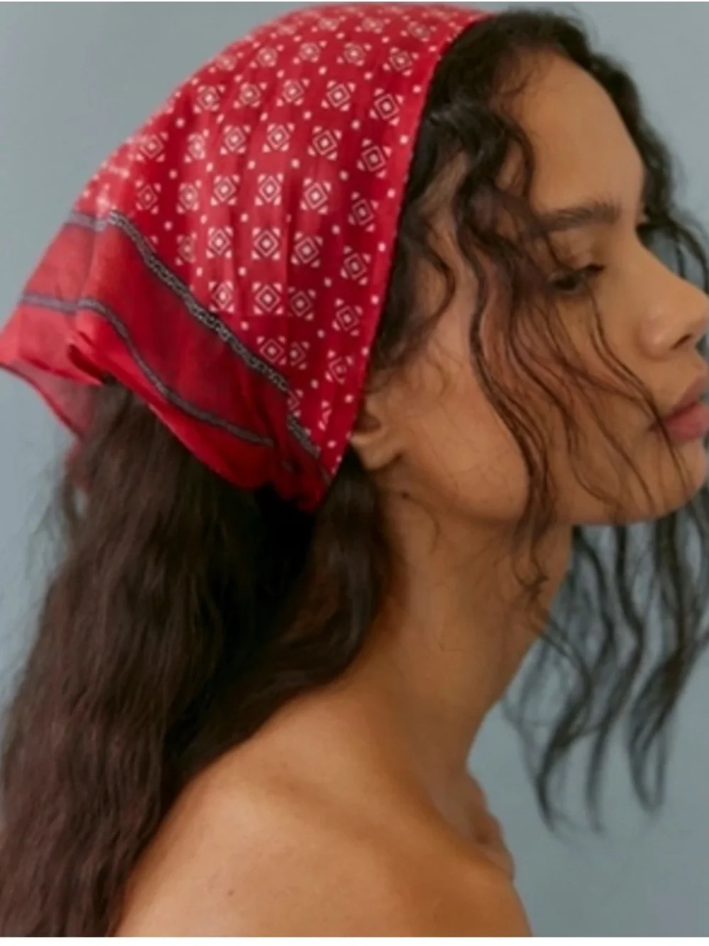 Free People Bridgette Bandana - Classic Red New